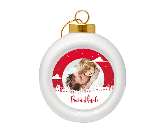 Pallina di Natale in ceramica Paesaggio natalizio