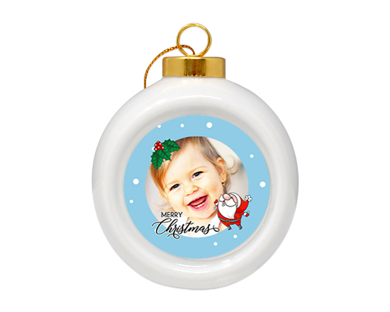 Pallina di Natale in ceramica Babbo