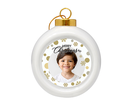 Pallina di Natale in ceramica Pois dorati