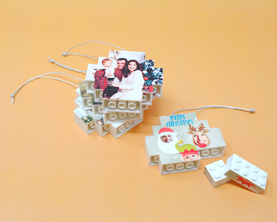 Palline in mattoncini set da 4 con foto diverse