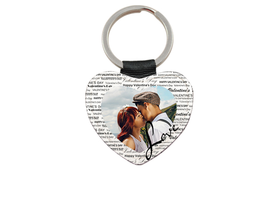 Portachiavi in pelle a forma di cuore grafica love