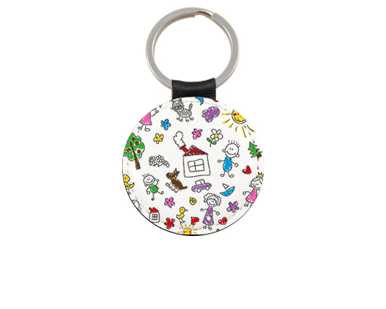 Portachiavi in pelle per maestra con disegni