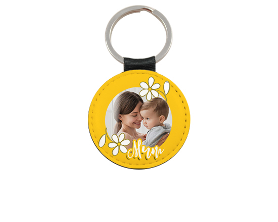 Portachiavi tondo in pelle festa della mamma