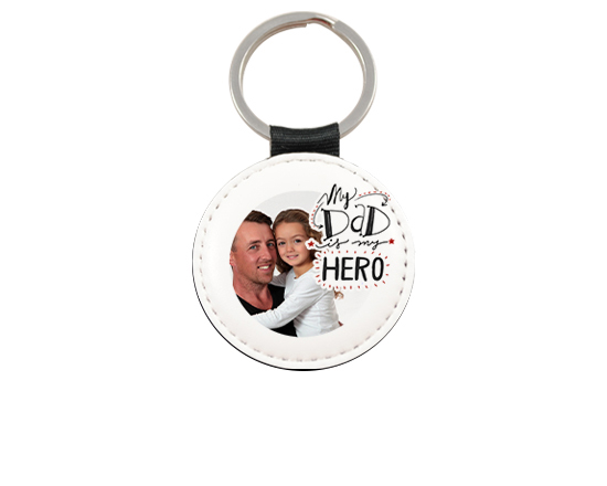 Portachiavi in pelle rotondo per la festa del papà