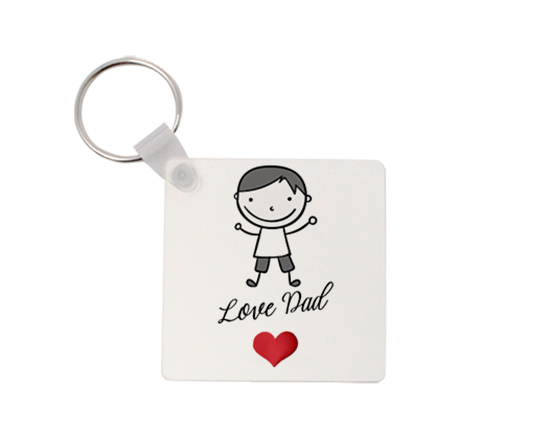 Portachiavi quadrato in masonite Love dad guy