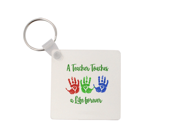 portachiavi quadrato in legno impronte