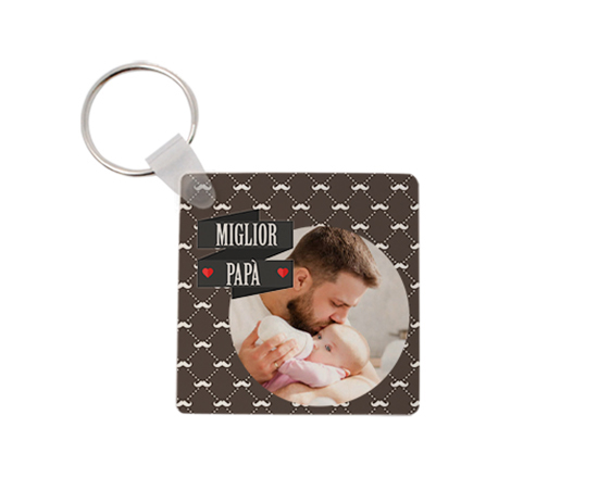 Portachiavi quadrato in masonite Miglior papà