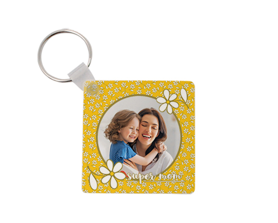 Portachiavi quadrato in masonite Margherite