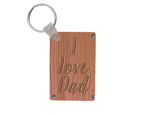 Portachiavi dedicato al papà con grafica legno