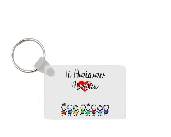 portachiavi rettangolare in legno maestra ti amiamo
