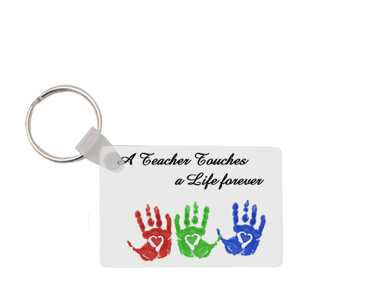 portachiavi rettangolare in legno impronte