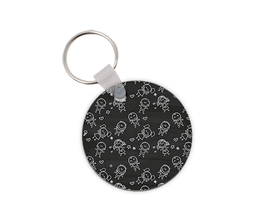 Portachiavi rotondo in legno lavagna