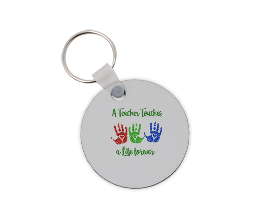 Portachiavi rotondo in legno impronte