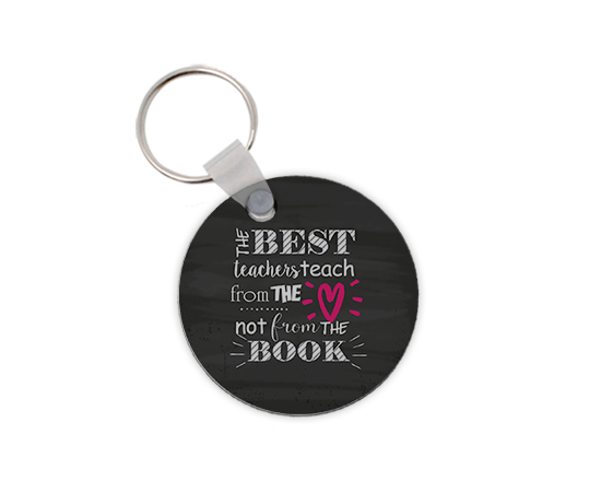 Portachiavi rotondo in legno con grafica best book