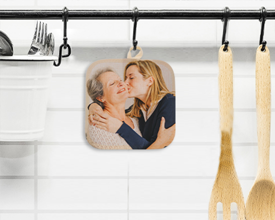 Foto ambientata per presina juta personalizzata