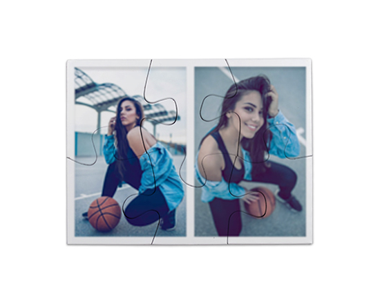 Collage di immagini su puzzle magnetico rettangolare