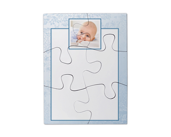 Puzzle Magnetici Rettangolari cornice azzurra e foto