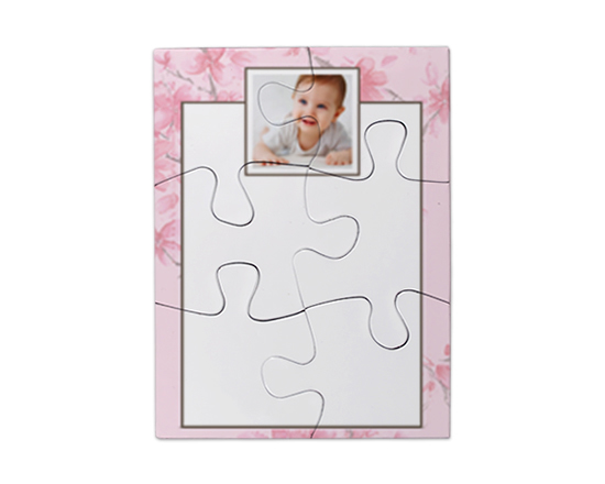 Puzzle Magnetici Rettangolari cornice rosa e foto