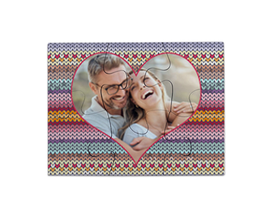 Grafica colorata e cuore con foto per il puzzle magnetico