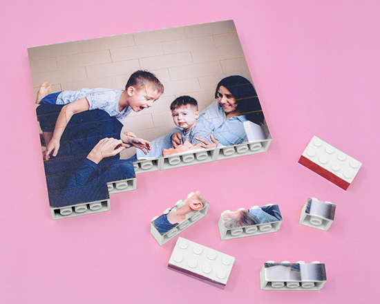 Puzzle con mattoncini personalizzati composti da 49 pezzi