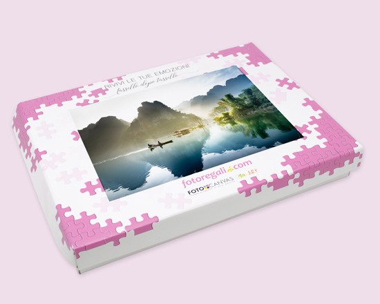 Puzzle in legno 25x17 cm con scatola stampata