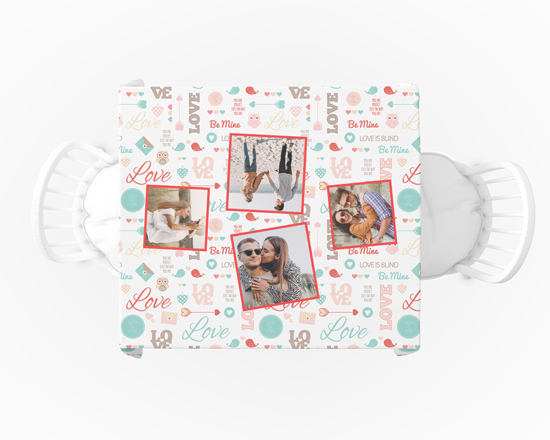 Tovaglia quadrata personalizzata con grafiche collage