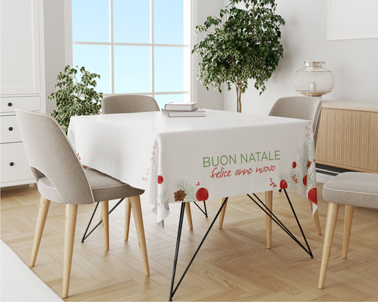 Tovaglia quadrata personalizzata con grafiche natalizie