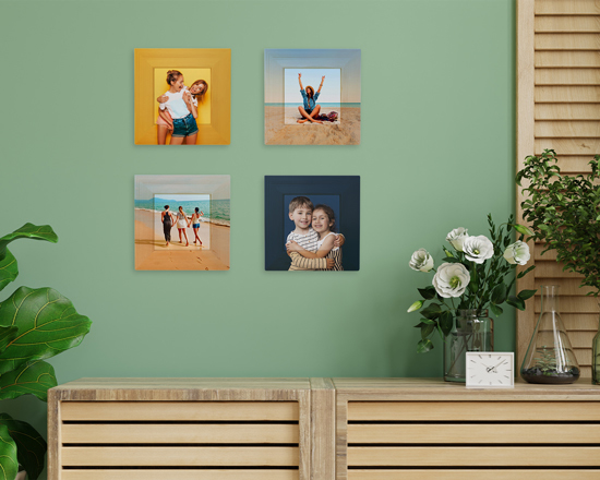 Composizione quadretti in legno e carta fotografica con stampa ad alta definizione