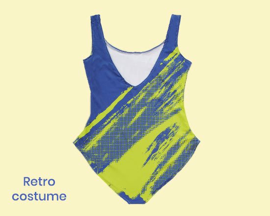 Retro costume personalizzato con grafica sportiva taglia M