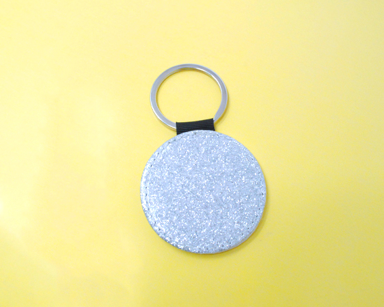 retro glitterato per portachiavi in pelle