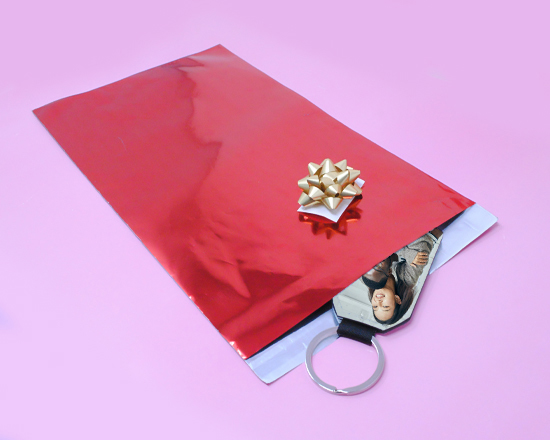 portachiavi personalizzato in pelle con confezione regalo