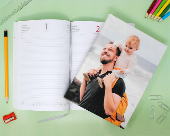 Interno fogli agenda personalizzata con foto