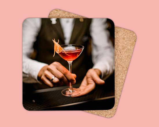 Sottobicchiere in legno con retro in sughero