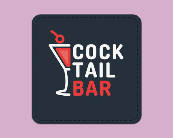 Sottobicchiere in pelle con logo