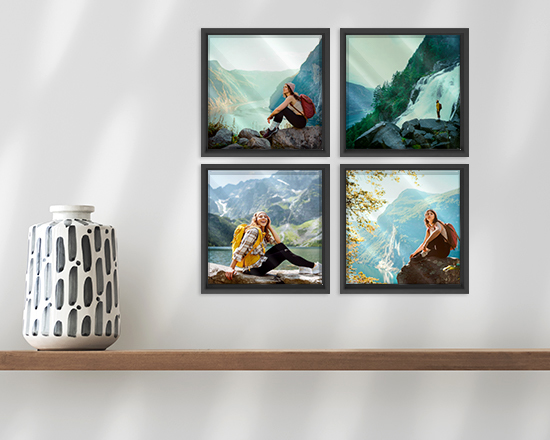 Stampa su plexiglass con cornice ambientato