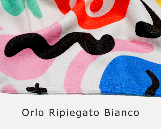 Stampa su spugna con orlo ripiegato bianco