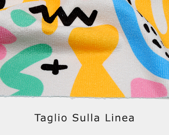 Stampa su spugna con taglio sulla linea