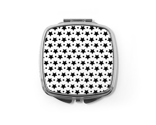 Specchietto quadrato da borsetta Stars