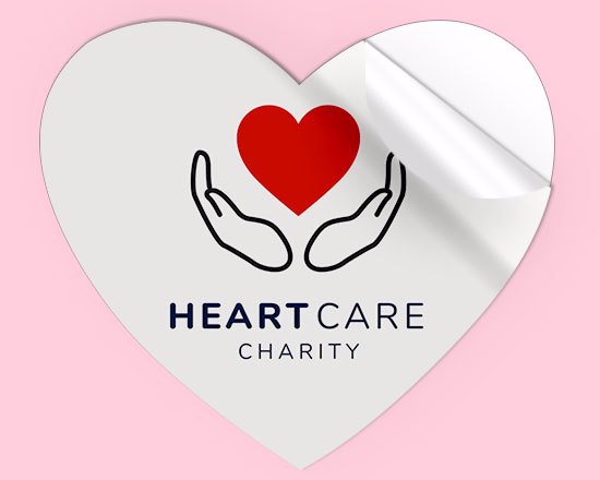 Adesivi cuore grandi con loghi