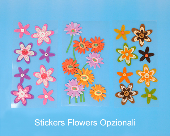 Album foto quadrato con sticker decorativi a fiore