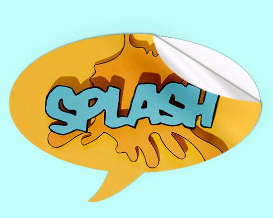 Adesivi fumetto grandi personalizzati con logo