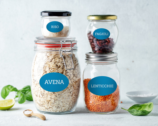 Adesivi ovali grandi da applicare dai tuoi barattoli