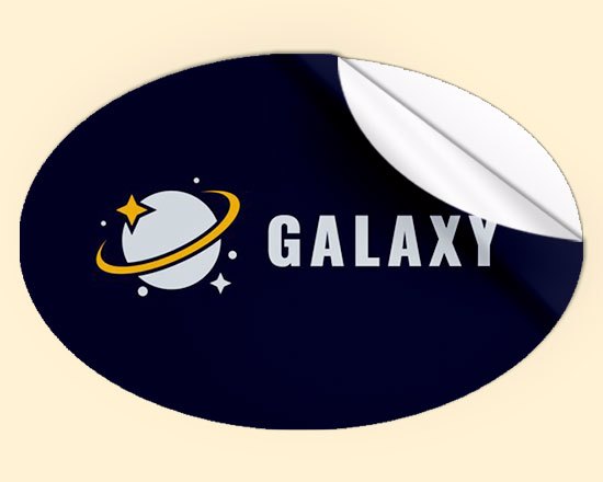 Adesivi ovali grandi con logo aziendale