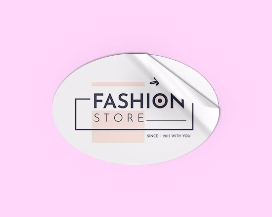 Adesivo ovale piccolo personalizzato con logo