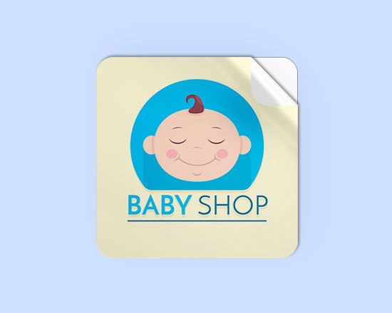 Adesivi quadrati piccoli personalizzati con logo