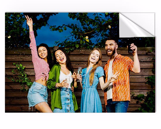 Adesivi rettangolari grandi personalizzati con foto amici