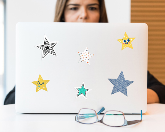 Adesivi a forma di stella per personalizzare il tuo pc