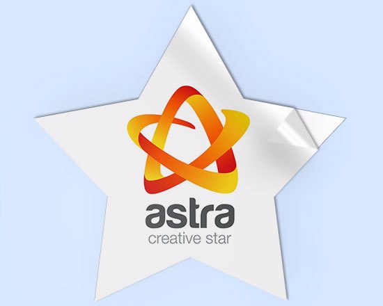 Adesivi stella grandi personalizzati con logo