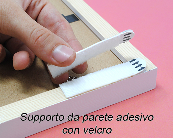 supporto da parete con velcro per cornici in legno