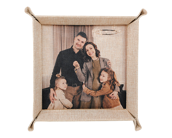 svuotatasche in juta vista frontale